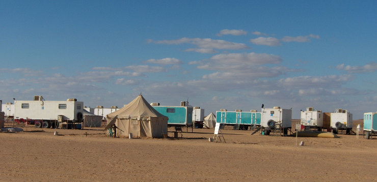 Desert seismic camp in Egypt